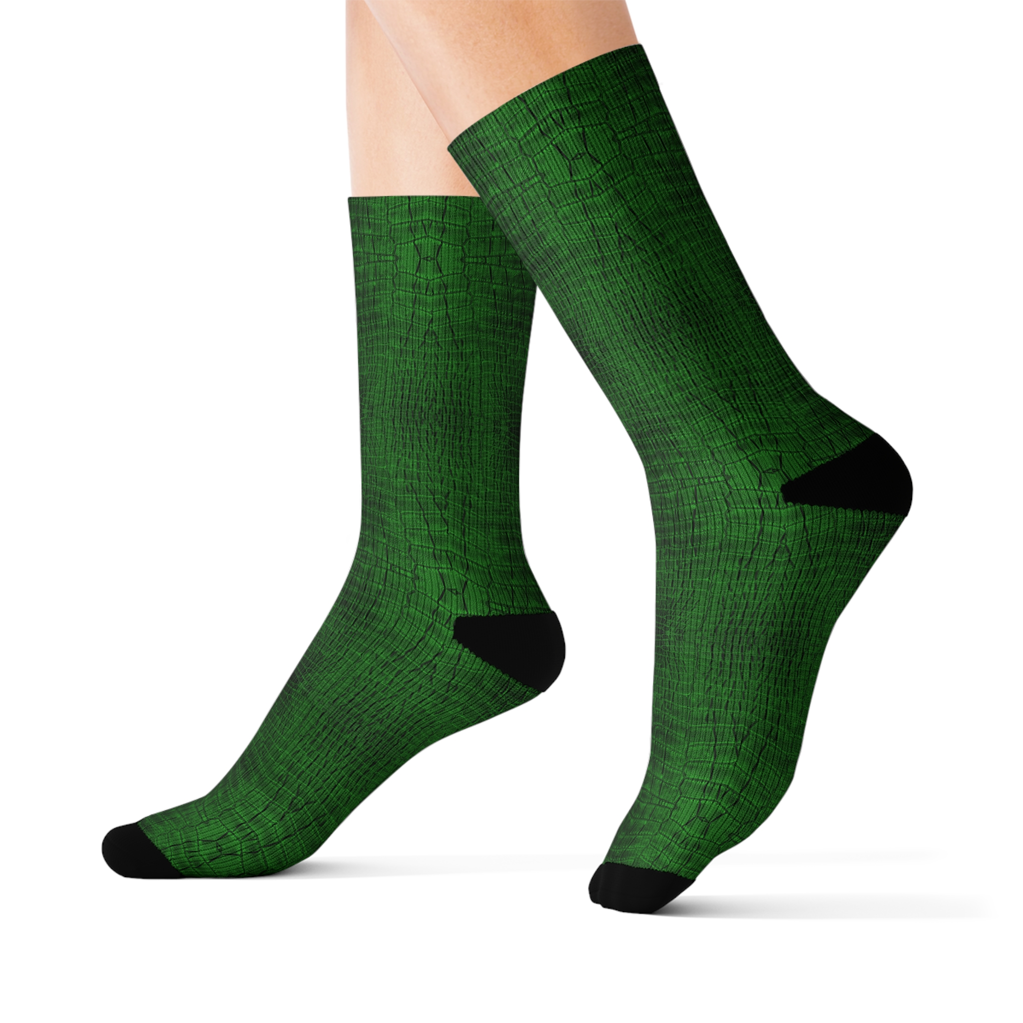 Featured image for “Green Gator Skin Sublimation Socks”