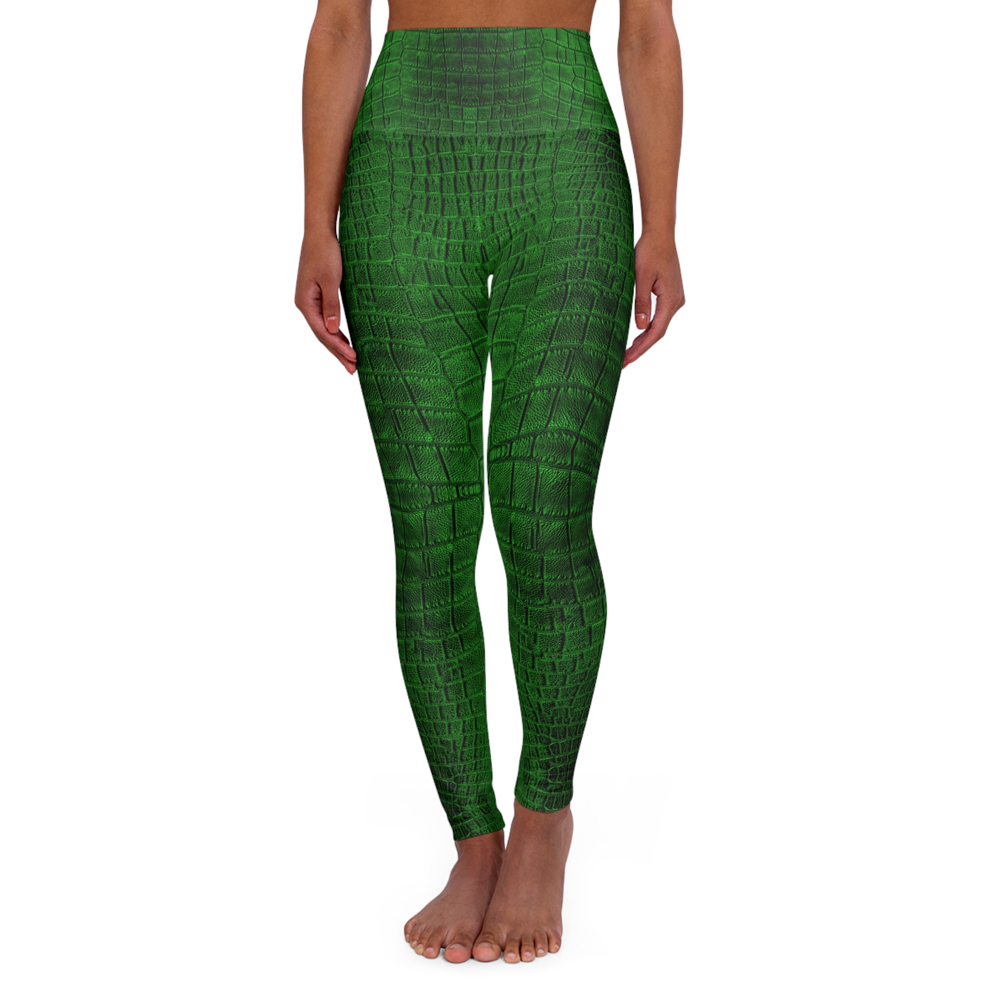 Featured image for “Green Gator Skin High Waisted Yoga Leggings”