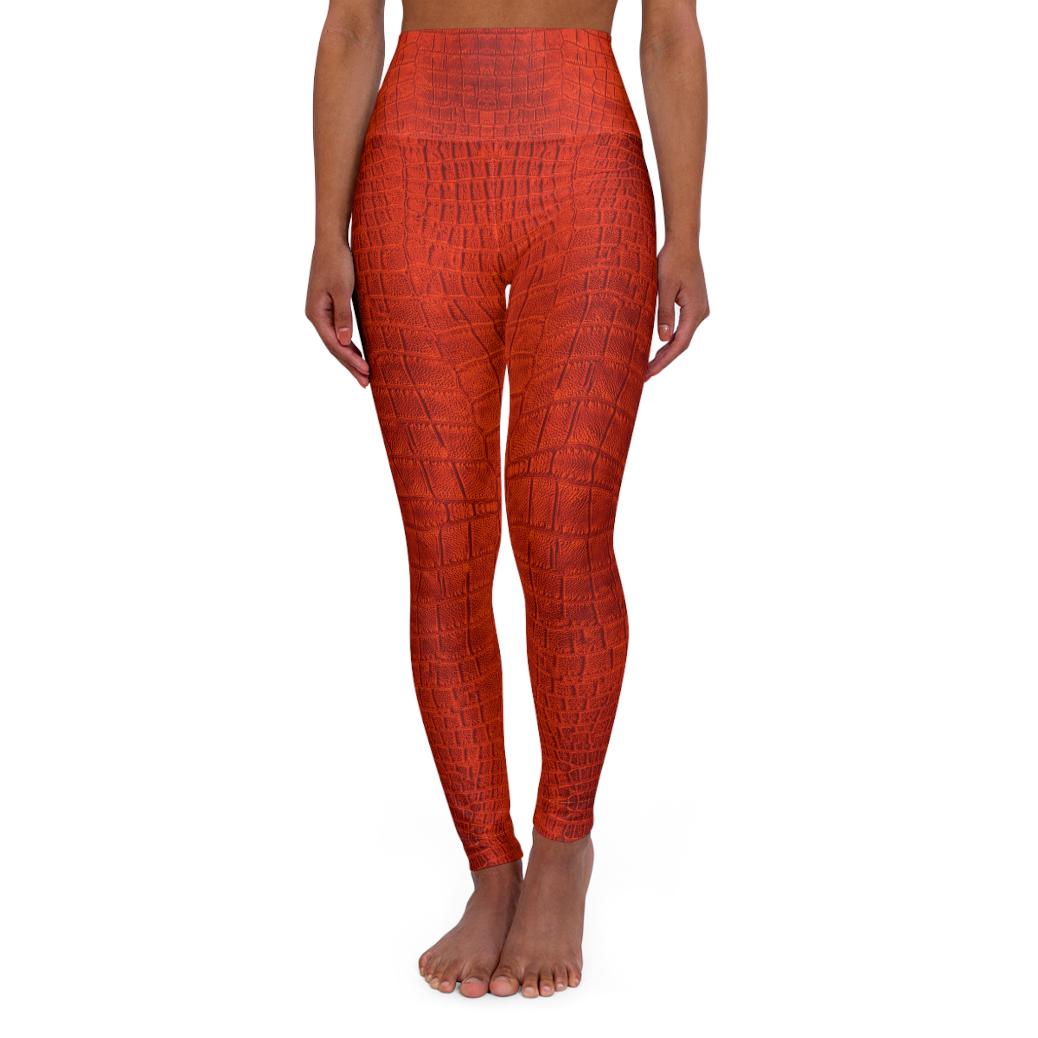 Featured image for “Orange Gator Skin High Waisted Yoga Leggings (AOP)”