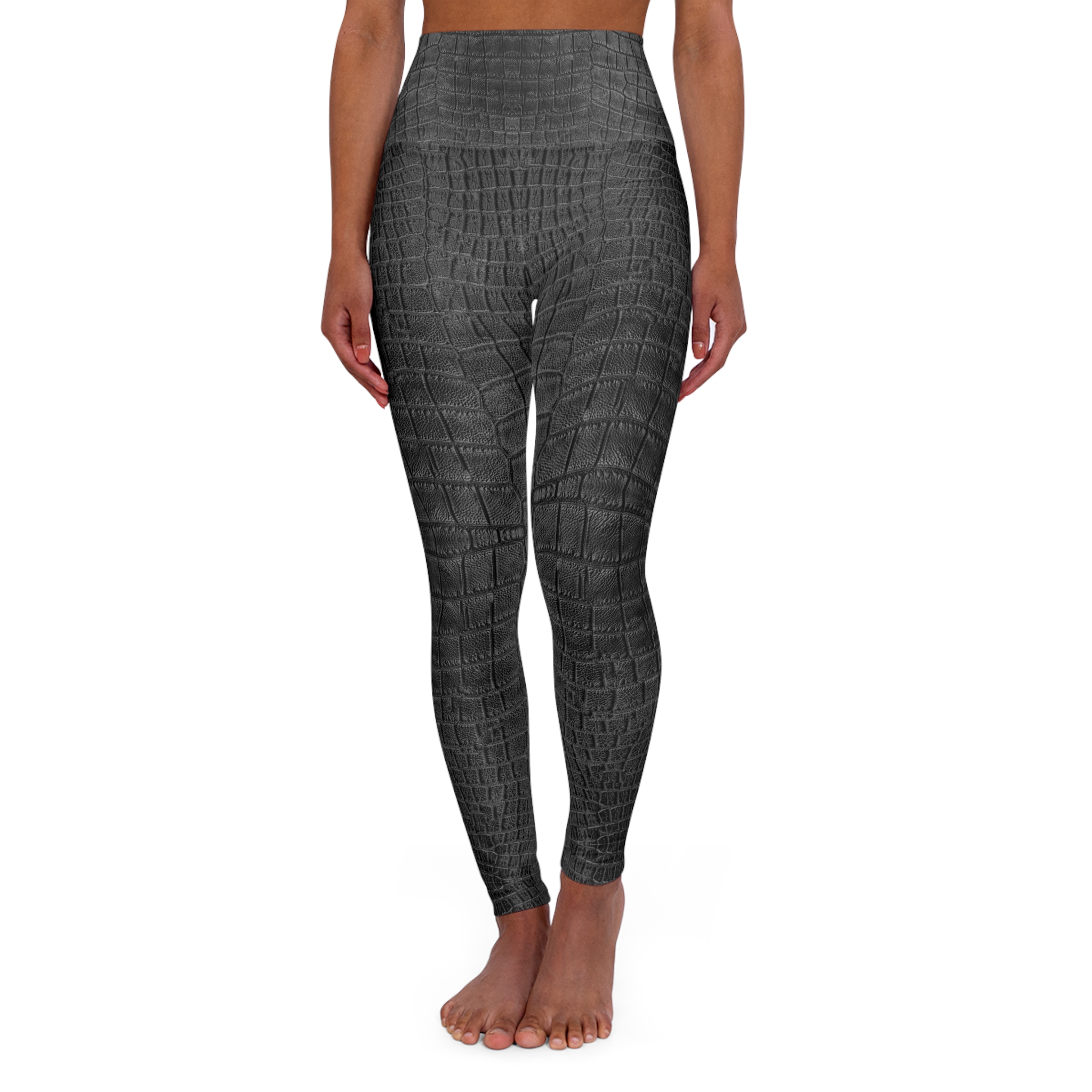 Featured image for “Black Gator Skin High Waisted Yoga Leggings”